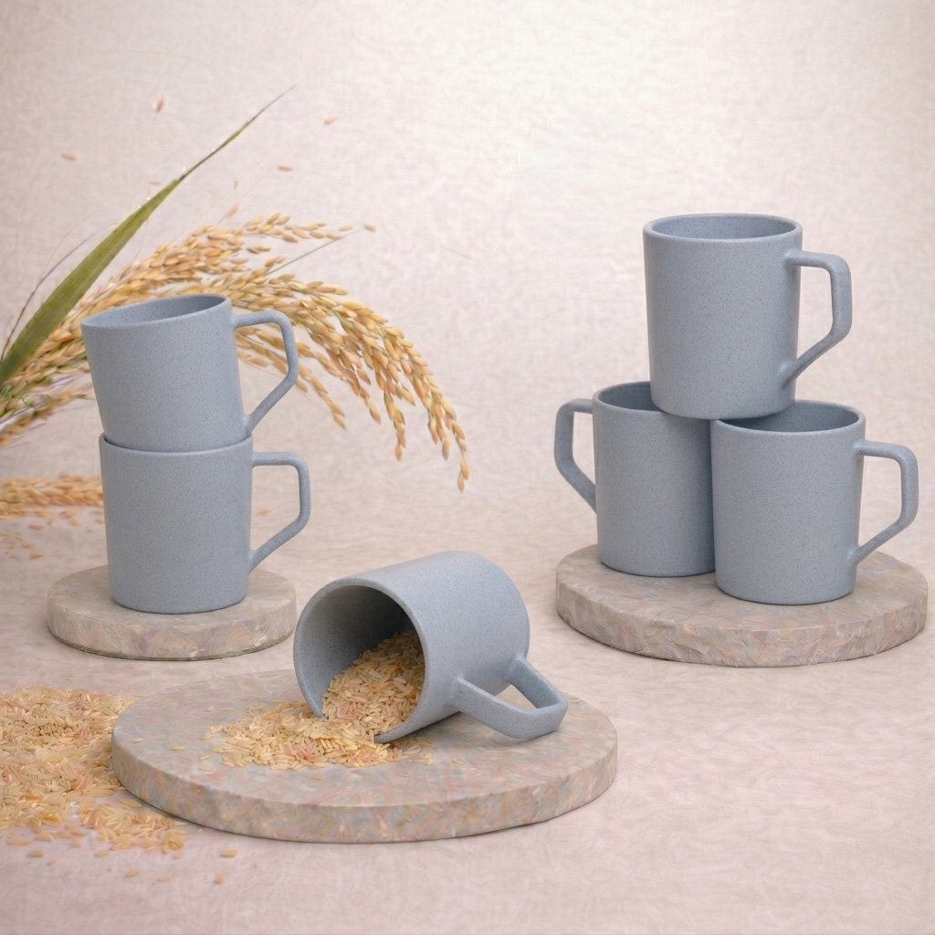 TurtleTales Turtle Brew Rice Husk Eco-Friendly Coffee Mugs (200ml) - Daily Companion Mug