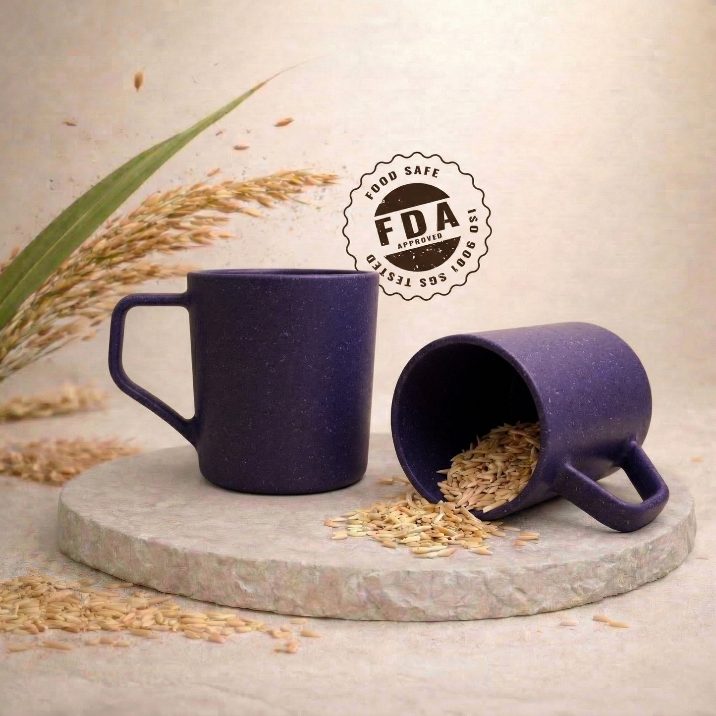 TurtleTales Turtle Brew Rice Husk Eco-Friendly Coffee Mugs (200ml) - Daily Companion Mug