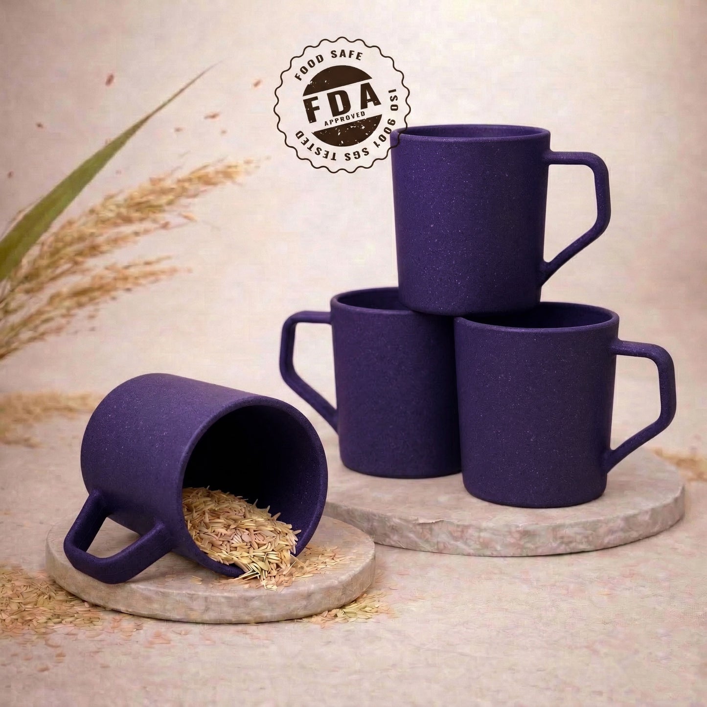 TurtleTales Turtle Brew Rice Husk Eco-Friendly Coffee Mugs (200ml) - Daily Companion Mug
