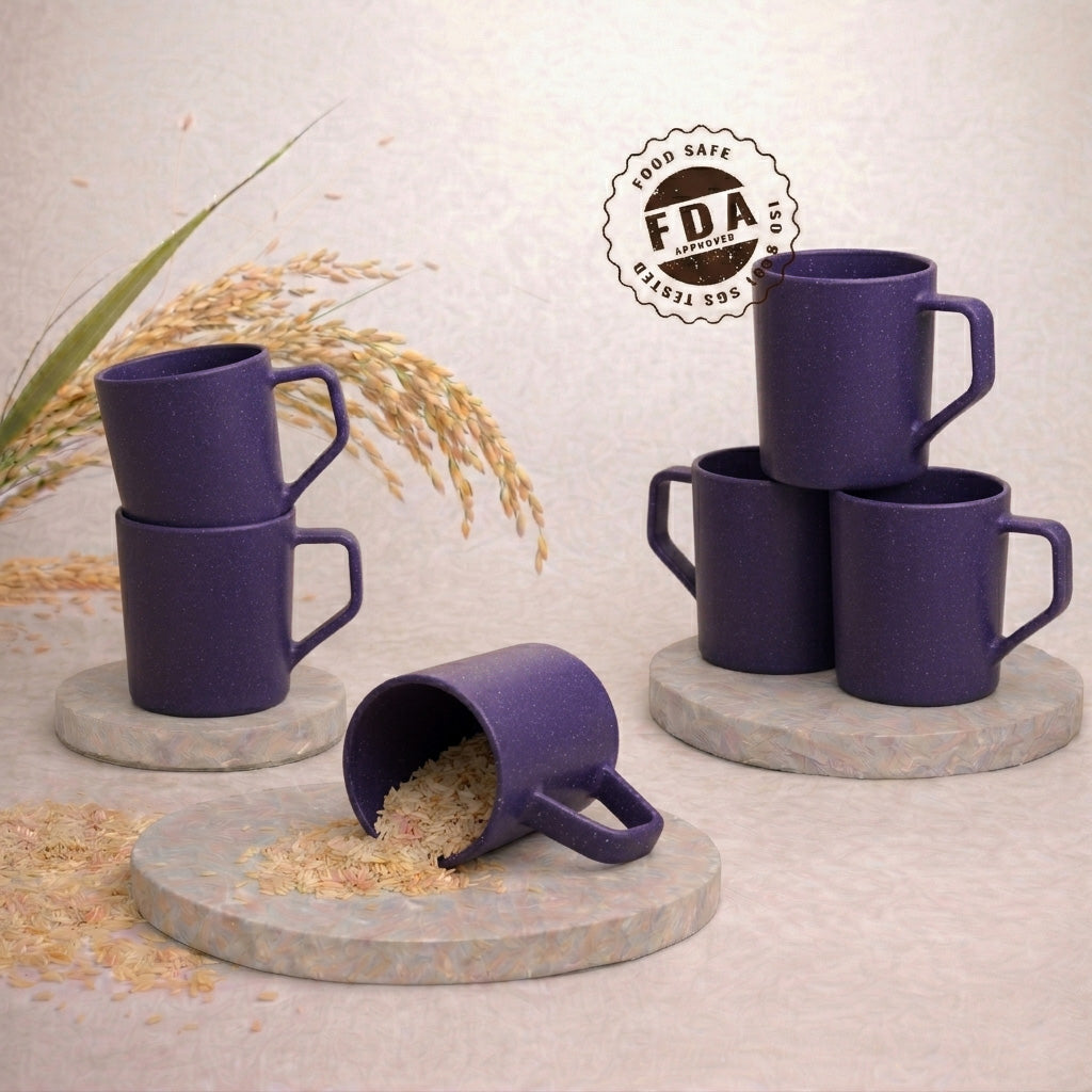 TurtleTales Turtle Brew Rice Husk Eco-Friendly Coffee Mugs (200ml) - Daily Companion Mug