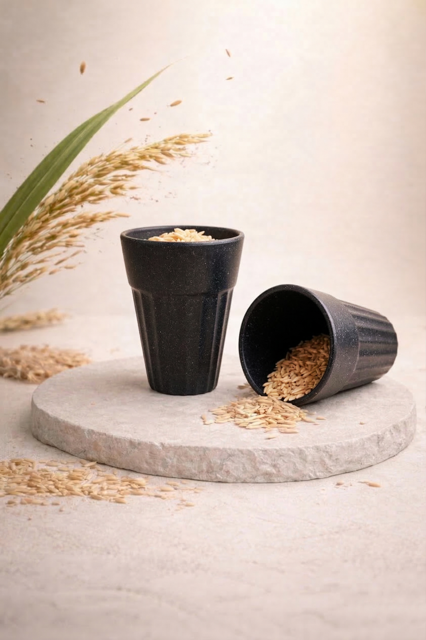 TurtleTales Husk Chai Cups Rice Husk Biocomposite Kulhad Cups (140ml) - Set of 2/4/6