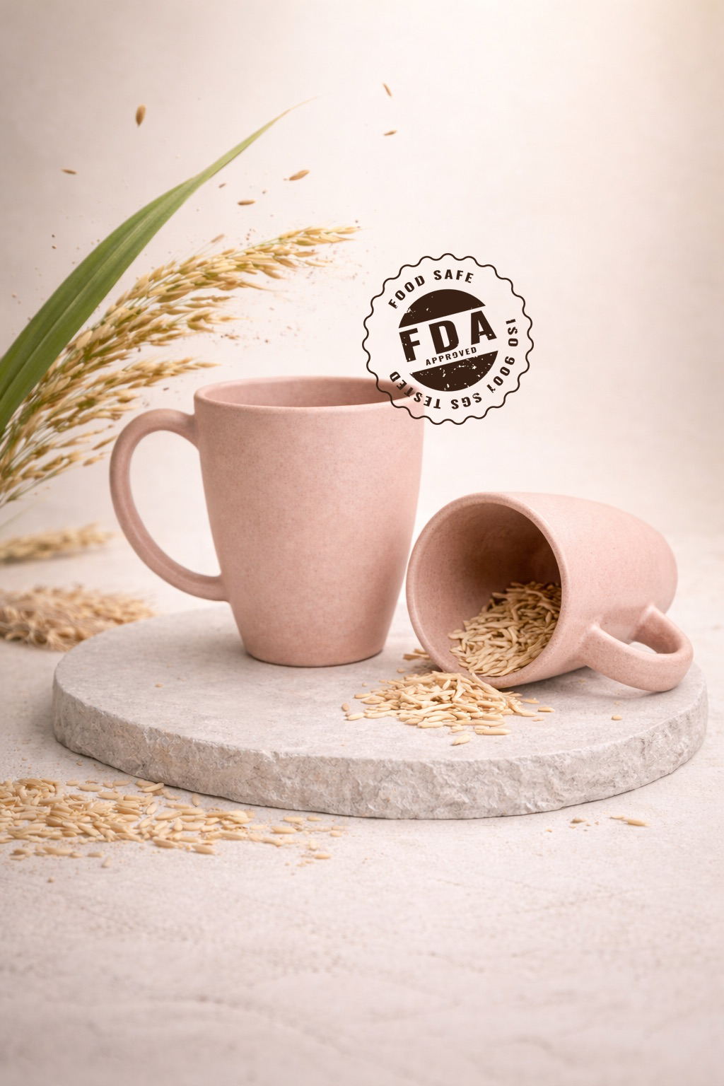 TurtleTales Vintage Brew Rice Husk Biocomposite Coffee Mugs (300ml) - Eco-Friendly & Unbreakable