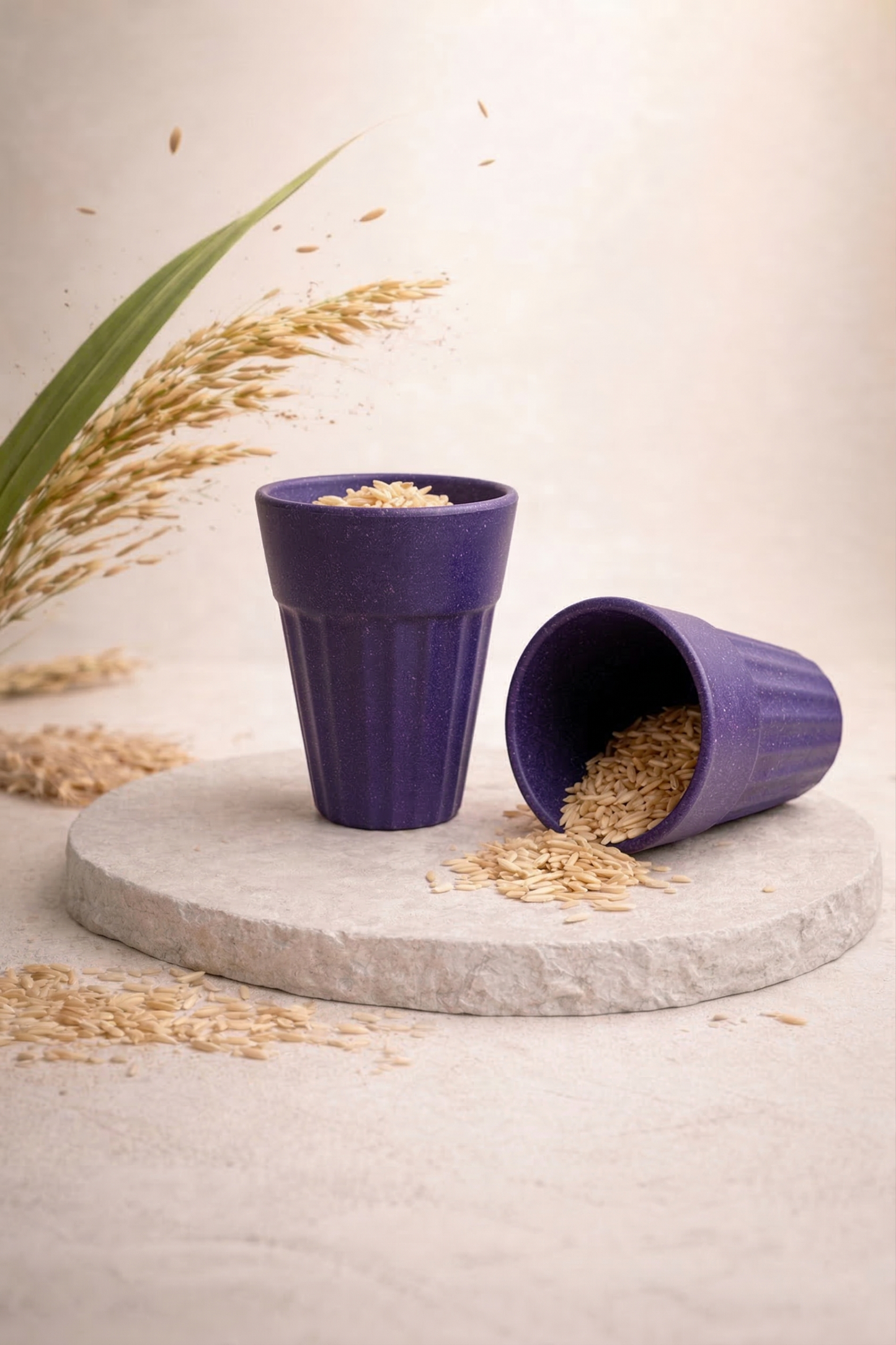 TurtleTales Husk Chai Cups Rice Husk Biocomposite Kulhad Cups (140ml) - Set of 2/4/6