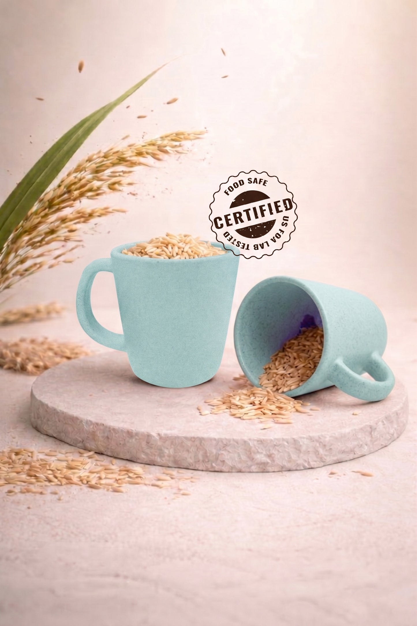 TurtleTales Pebble Brew Rice Husk Espresso Mugs (150ml) - Eco-Friendly Coffee Cups
