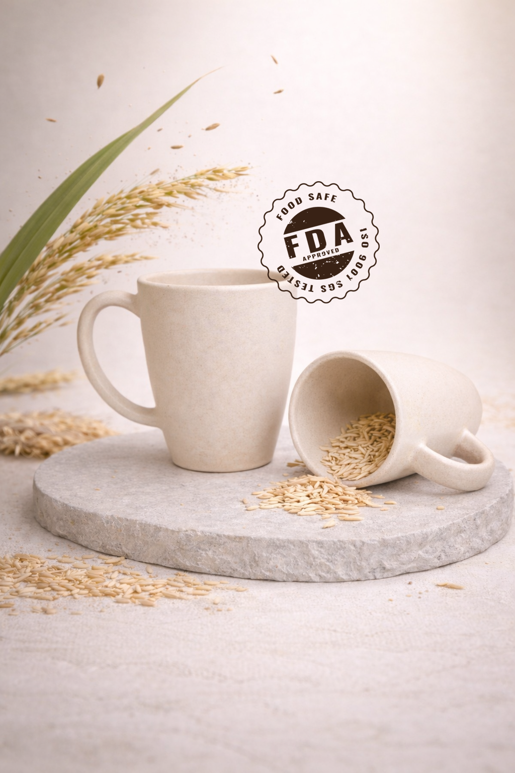 TurtleTales Vintage Brew Rice Husk Biocomposite Coffee Mugs (300ml) - Eco-Friendly & Unbreakable