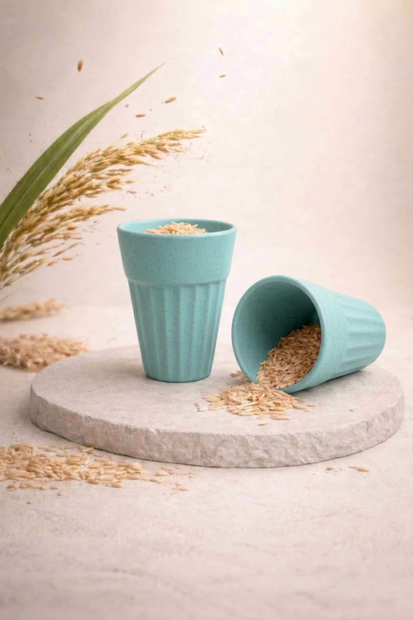 TurtleTales Husk Chai Cups Rice Husk Biocomposite Kulhad Cups (140ml) - Set of 2/4/6