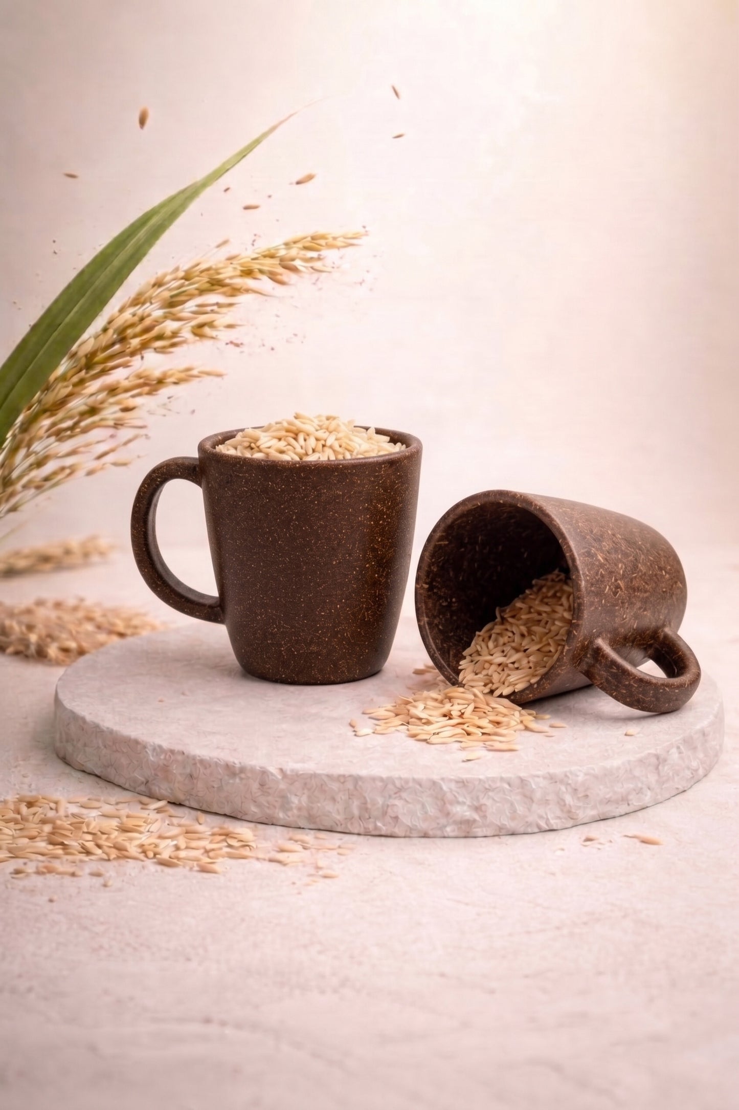 TurtleTales Pebble Brew Rice Husk Espresso Mugs (150ml) - Eco-Friendly Coffee Cups
