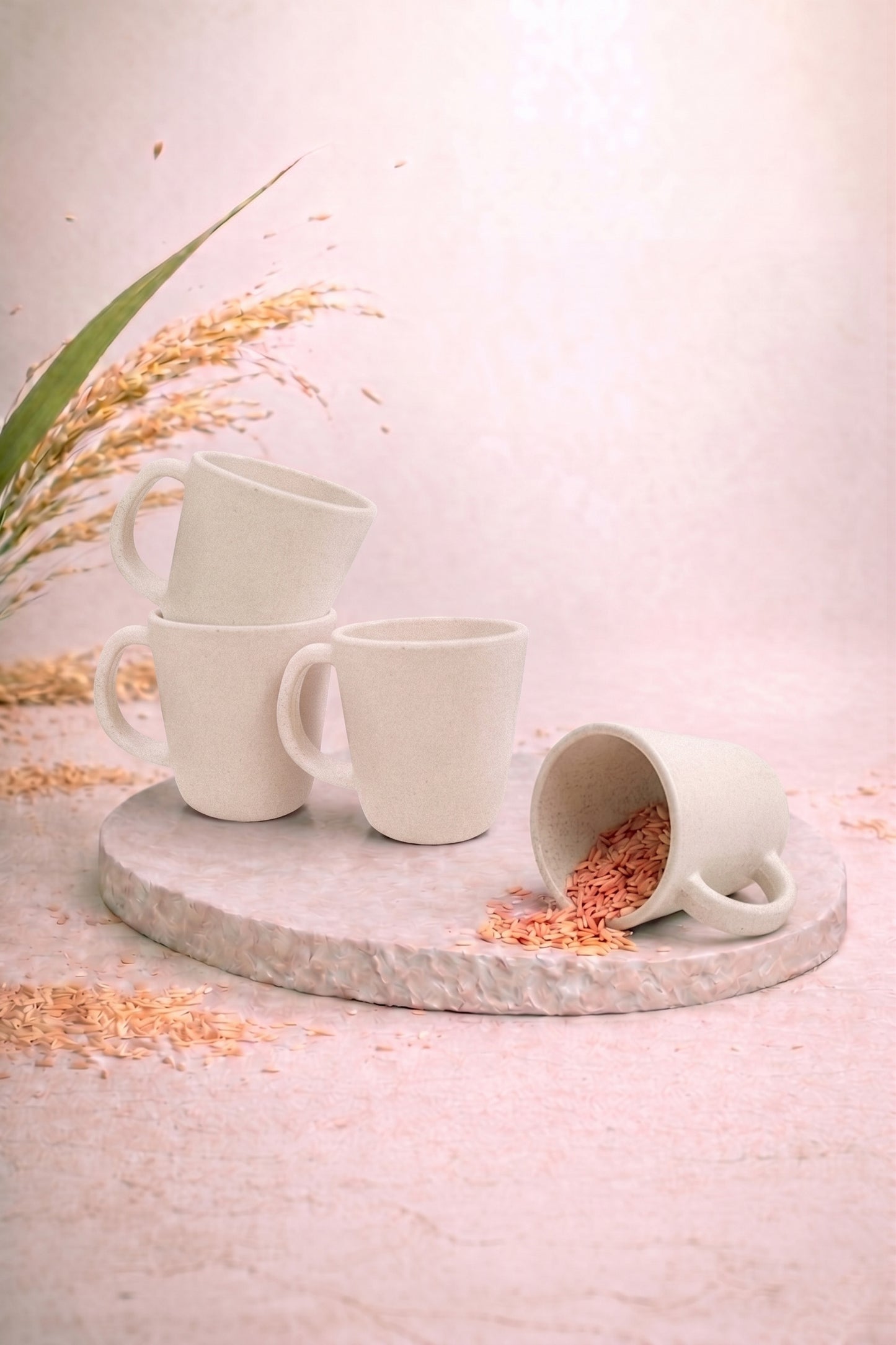 TurtleTales Pebble Brew Rice Husk Espresso Mugs (150ml) - Eco-Friendly Coffee Cups