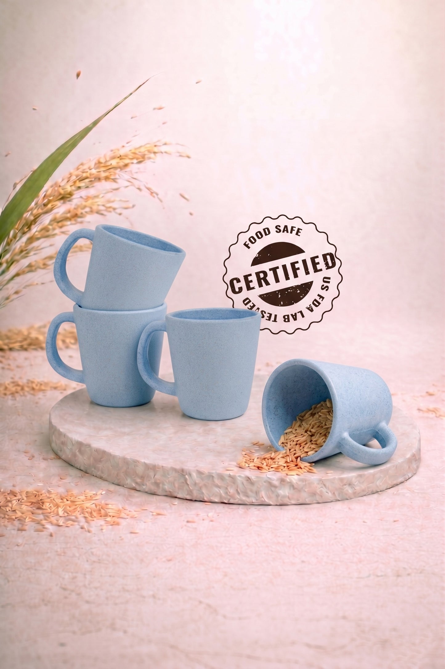 TurtleTales Pebble Brew Rice Husk Espresso Mugs (150ml) - Eco-Friendly Coffee Cups