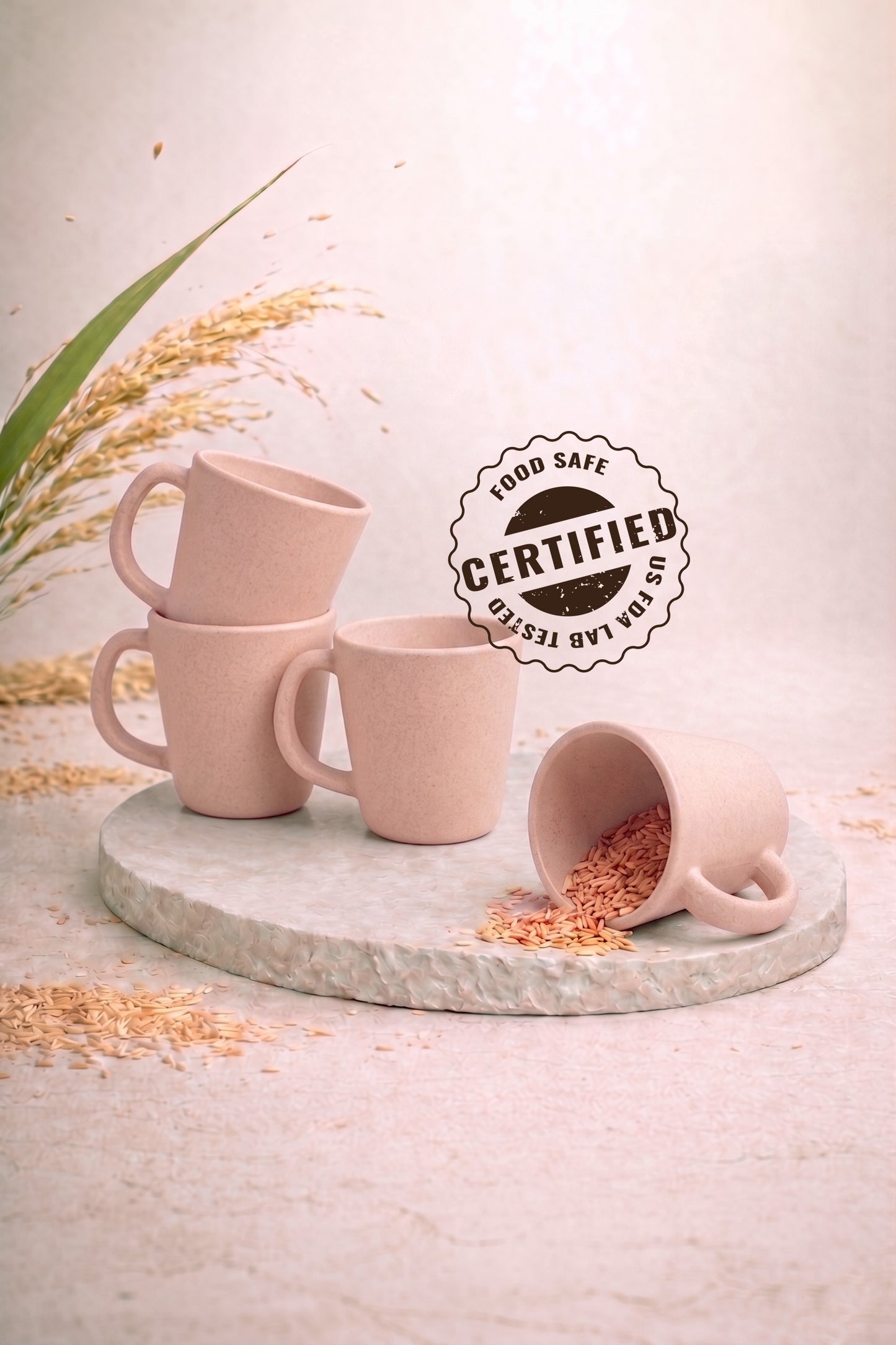 TurtleTales Pebble Brew Rice Husk Espresso Mugs (150ml) - Eco-Friendly Coffee Cups