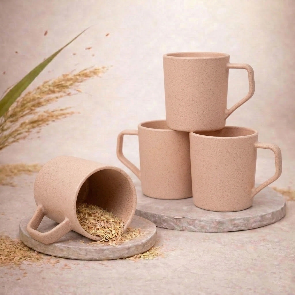 TurtleTales Turtle Brew Rice Husk Eco-Friendly Coffee Mugs (200ml) - Daily Companion Mug