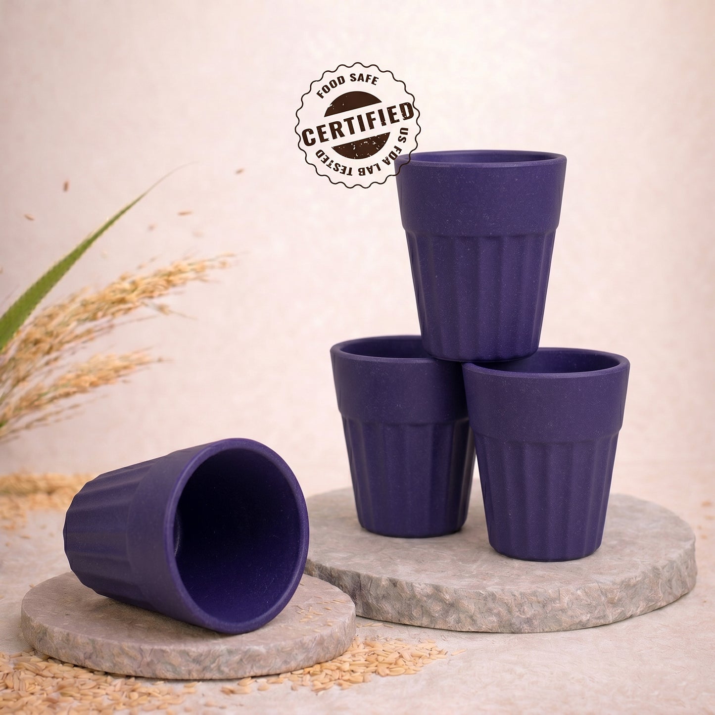 TurtleTales Mini Husk Chai Cups Rice Husk Cutting Chai Cups (85ml) - Set of 4/6