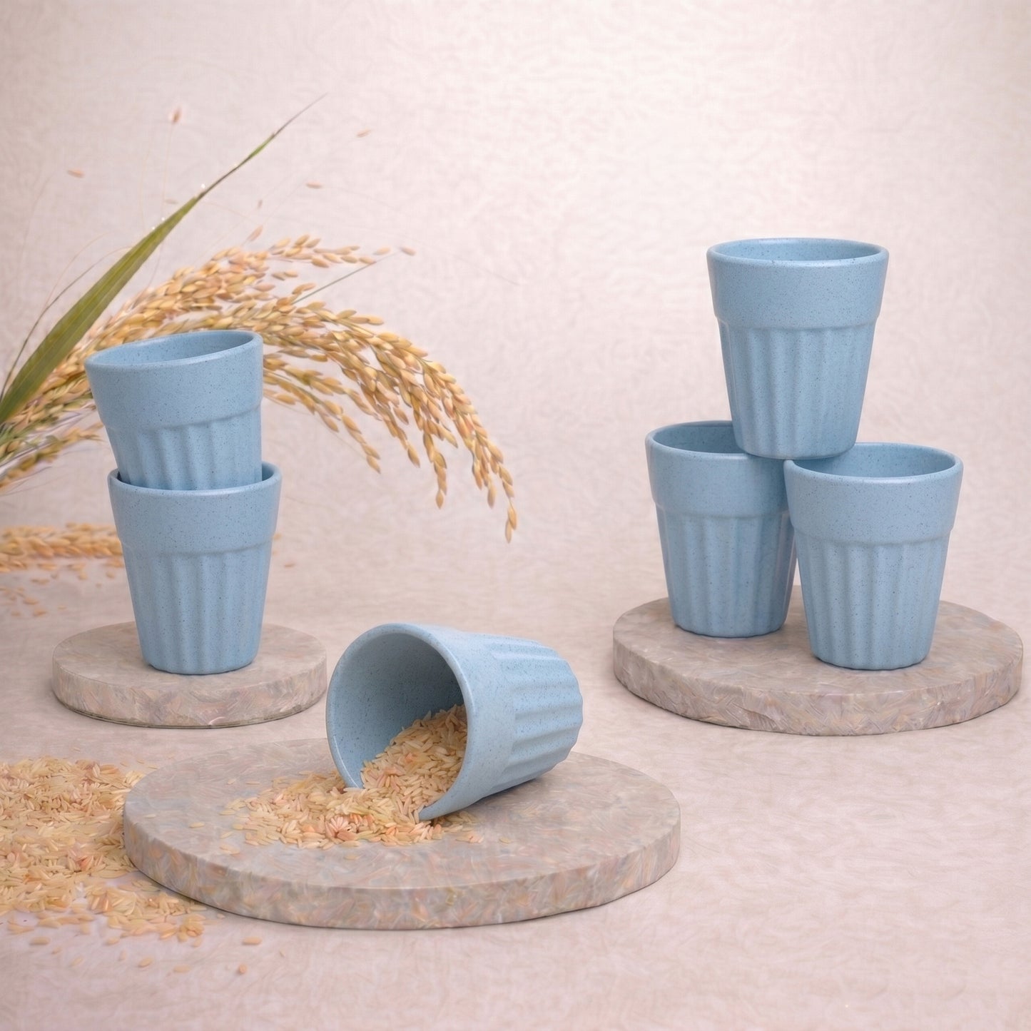 TurtleTales Mini Husk Chai Cups Rice Husk Cutting Chai Cups (85ml) - Set of 4/6
