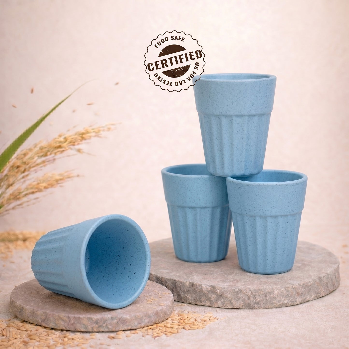 TurtleTales Mini Husk Chai Cups Rice Husk Cutting Chai Cups (85ml) - Set of 4/6