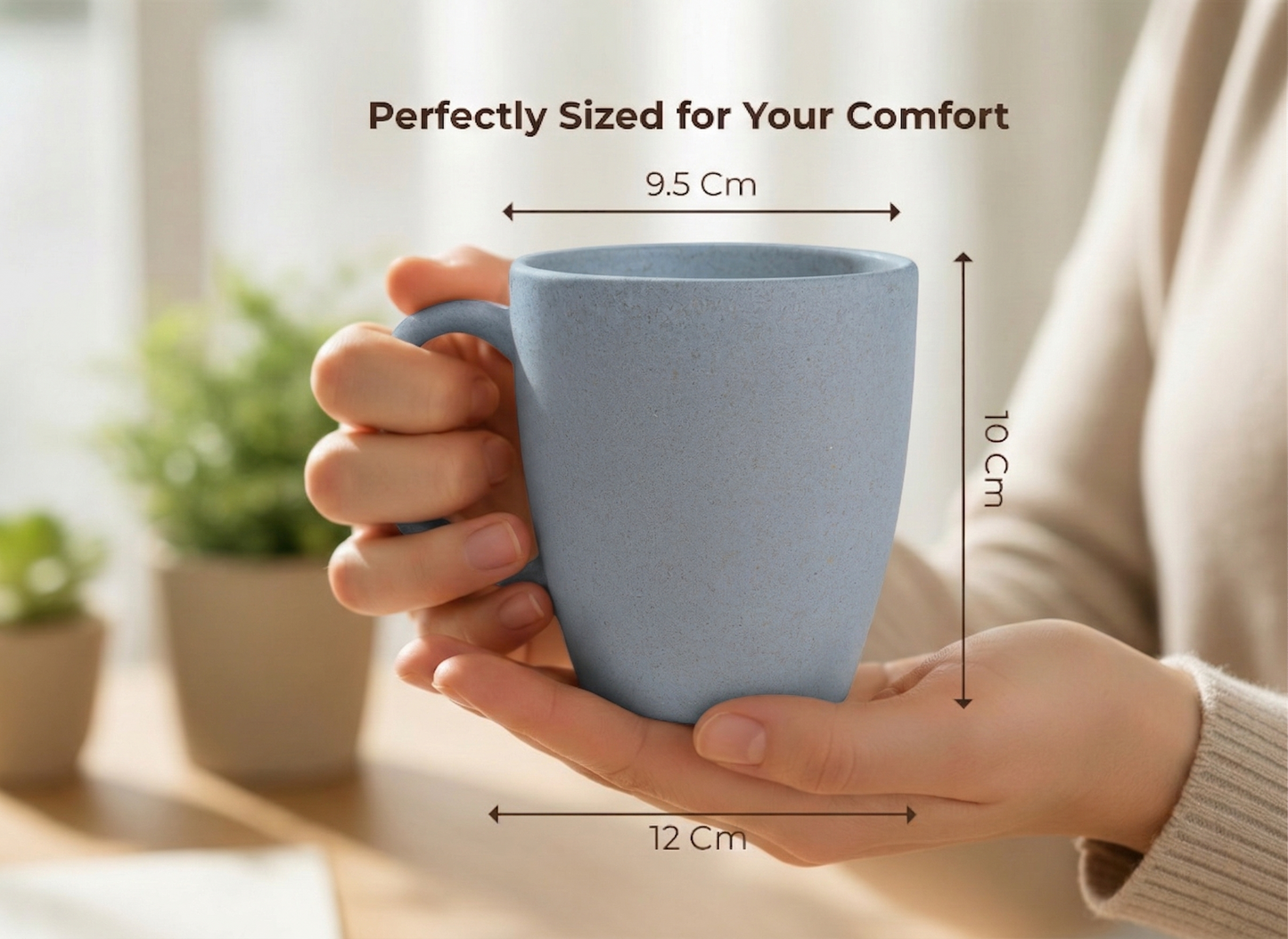 TurtleTales Vintage Brew Rice Husk Biocomposite Coffee Mugs (300ml) - Eco-Friendly & Unbreakable