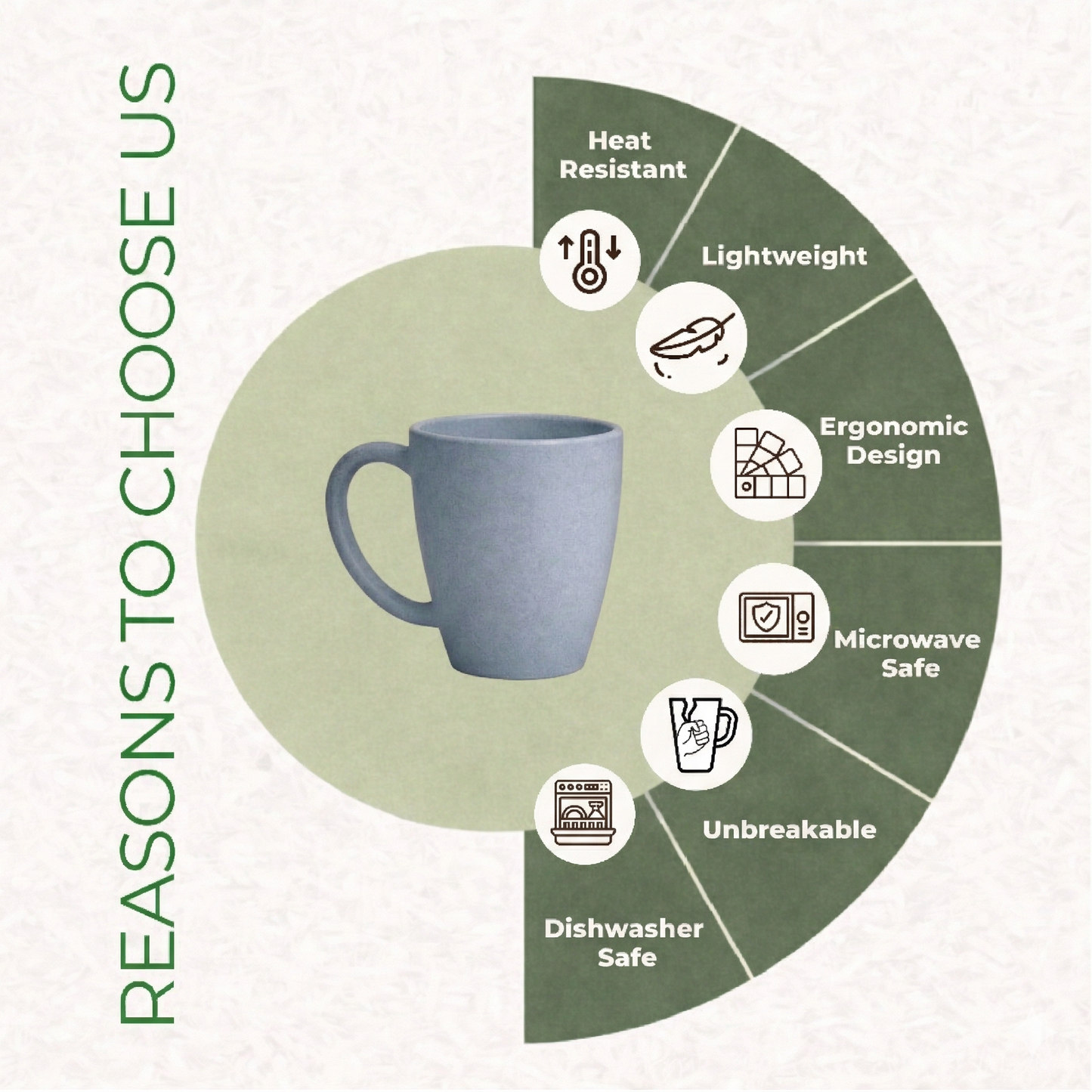 TurtleTales Vintage Brew Rice Husk Biocomposite Coffee Mugs (300ml) - Eco-Friendly & Unbreakable