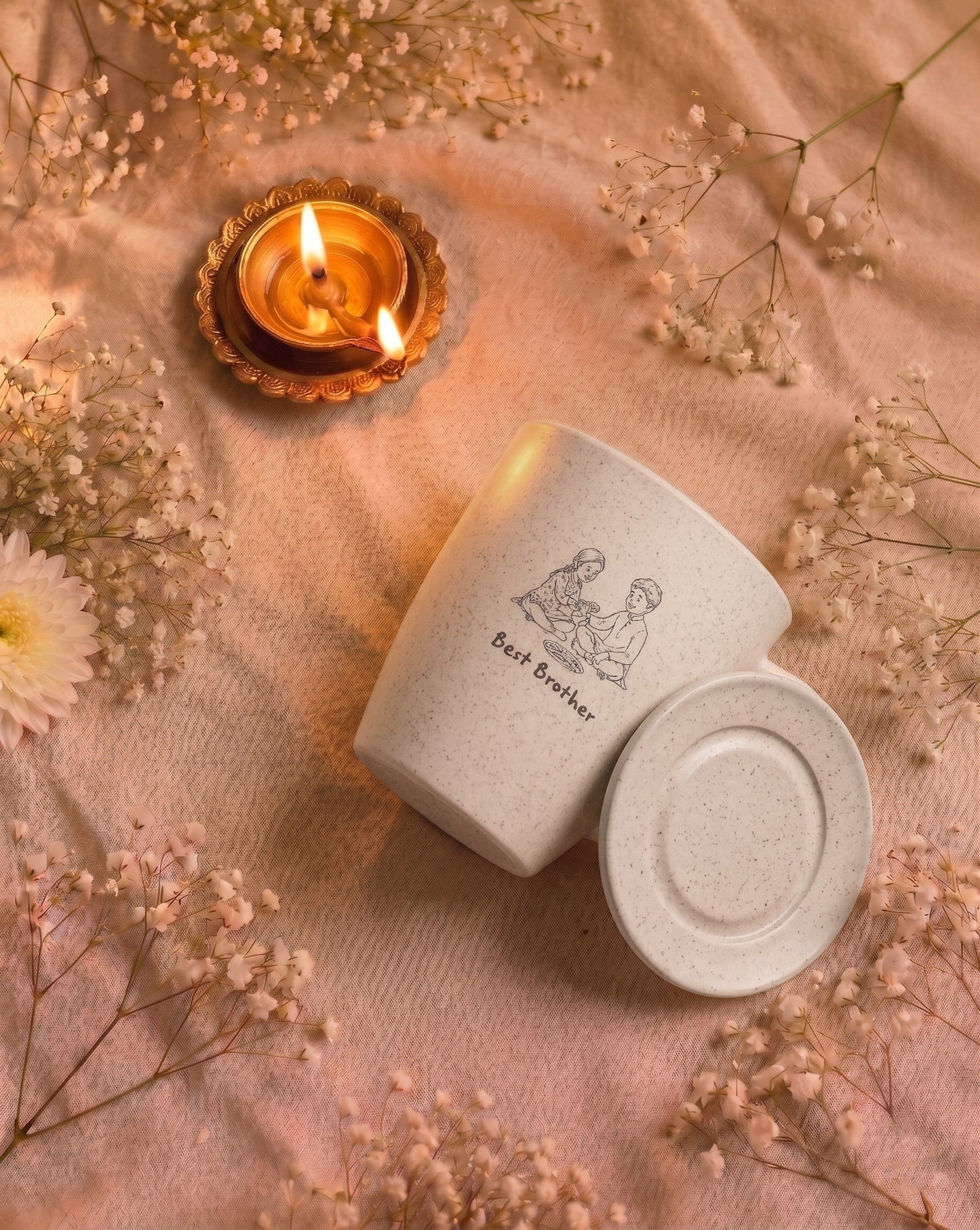 Personalized Message Vintage Brew Mug with Lid(300ml) — The Perfect Eco-Friendly Rakhi Gift for Brother & Sister