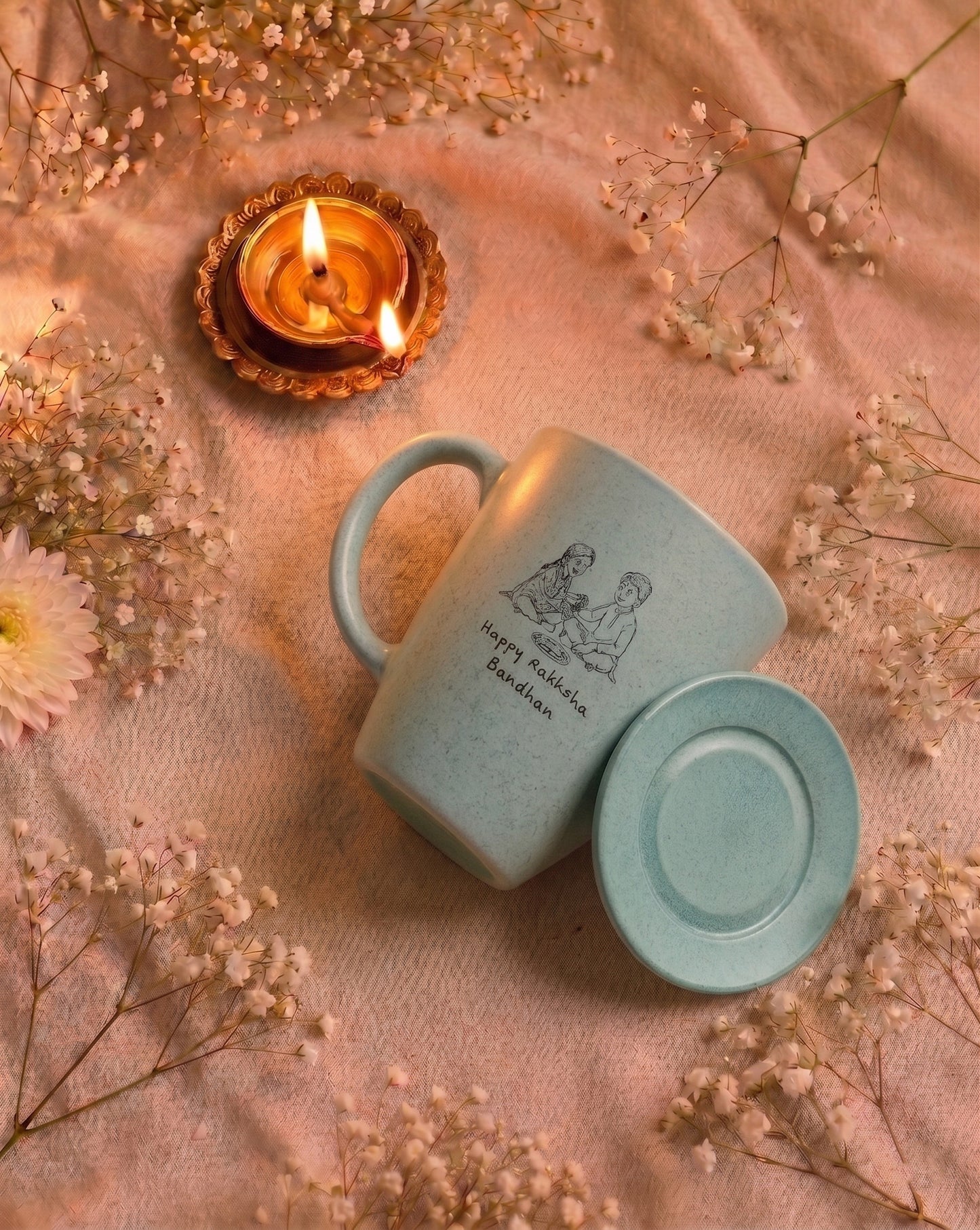 Personalized Message Vintage Brew Mug with Lid(300ml) — The Perfect Eco-Friendly Rakhi Gift for Brother & Sister
